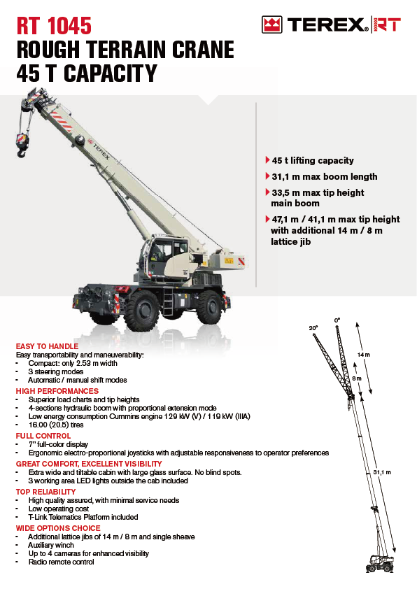 RT-1045_rough terrain crane 45 T capacity